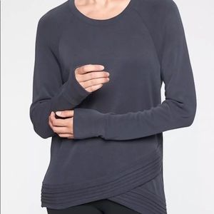 Athleta Serenity Criss Cross Sweatshirt XS Navy